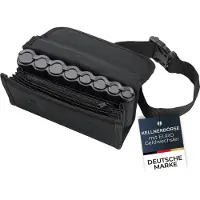 HMF Kellner Geldbörse mit verstellbarem Gürtel, Kellnertasche mit Euro-Geldwechsler und Reißverschlussfach | 20,5 x 10 x 6,5 cm | Schwarz