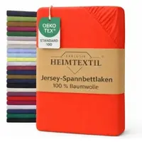 EXKLUSIV HEIMTEXTIL Jersey Spannbettlaken 120 x 200 cm Rot 100% Baumwolle Öko - Tex Zertifiziert Bed-Sheet Bettlaken Spannbetttuch