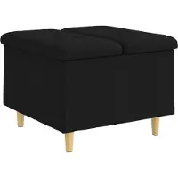 vidaXL Aufbewahrungsottomane mit Kissen Schwarz 60 x 60 x 45 cm Stoff