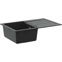 vidaXL Waschbecken Schwarz 780 x 500 mm 80% Quarz und 20% Harz