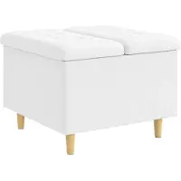 vidaXL Ottoman mit Stauraum Weiß 60 x 60 x 45 cm Kunstleder