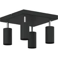 vidaXL Deckenstrahler mit Strahlern Schwarz 26 x 26 x 16 cm Metall