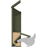 vidaXL Hühnerfütterer Olive Grün 13 x 12 x 51 cm Kaltgewalzter Stahl