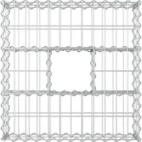 vidaXL Gabionen Hochbeet 60 x 60 x 20 cm Verzinkter Stahl Silber