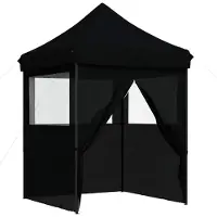 vidaXL Party-Zelt Schwarz 200 x 200 x 306 cm Oxford-Stoff