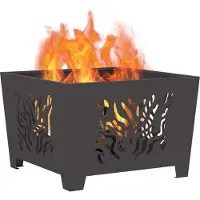 vidaXL Feuerstelle Schwarz 60 x 60 x 40 cm Wetterfeststahl