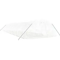 vidaXL Gewächshaus mit Stahlrahmen Weiß 80 m² 16x5x2,3 m