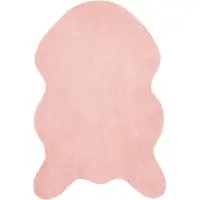 vidaXL Rutschfester Kunstfellteppich Olite Rosa 60 x 90 cm Polyester