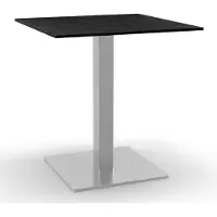 BIG Möbel Bistrotisch HPL Compact Premium | 80x80 cm Dunkler Schiefer | Edelstahl-Gestell 50x50 cm