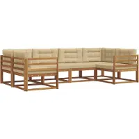 vidaXL Outdoor-Sofagarnitur 6 Stk. Natur und Beige