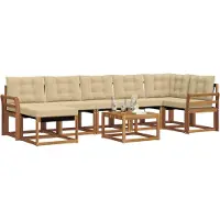 vidaXL Outdoor-Sofagarnitur 8 stk. Natur und Beige