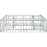 vidaXL Gabionen Hochbeet 80 x 80 x 20 cm Verzinkter Stahl Silber