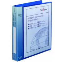 Snopake Präsentations-Ringbuch Executive A4 4 Ringe 25mm electra blau Packung mit 4 Stück