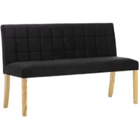 DELUKE Sitzbank CILD 140 cm Schwarz Samt Indoor | Küchenbank Esszimmerbank Flurbank mit Rückenlehne