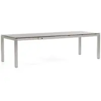 SonnenPartner Ausziehtisch Base 200/260x100 cm Aluminium silber mit wählbarer Tischplatte HPL Garten Tischplatte Compact HPL beton-hell 80050892