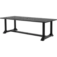 Casa Padrino Luxus Esstisch Mattschwarz 240 x 103 x H. 75 cm - Rechteckiger Küchentisch aus hochwertigen strapazierbarem Aluminium - Gartentisch