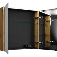 Burgbad Eqio Spiegelschrank mit horizontaler LED-Beleuchtung, 2 Türen, 800x800mm