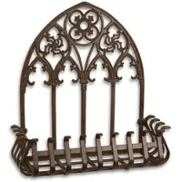 Casa Padrino Jugendstil Blumenkasten Wandhalter Braun 47,4 x 18,5 x H. 49,8 cm - Barock & Jugendstil Garten Accessoires