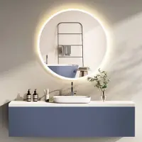 PonteSino HOKOBadspiegel Anti-fog Rund 60cm mitRahmen+TouchSchalter+LichtWechsel Warmweiß-Kaltweiß-Neutral Licht mit TouchSchalter und Wandschalter einschaltbar
