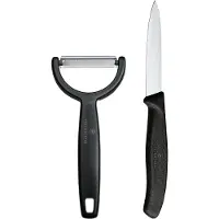 Victorinox Swiss Classic 2-teiliges Sparschäler-Set für Gemüse und Obst mit Y-Schäler, schwarze Geschenkbox