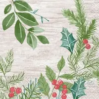 Duni Winter Greenery Servietten, 33x33 cm - Festliche Dekoration | Packung (250 Stück)