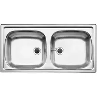 BLANCO 500372, Edelstahl, 2 Becken, 370 x 340 mm, 370 x 340 mm, 860 mm, 435 mm