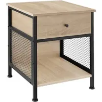 TecTake Nachttisch Killarney 45x46x55,5cm Industrial Holz Hell, Eiche Sonoma