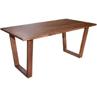 Sam Esstisch Baumkante massiv Akazie nuss 240 x 100 V-Holzgestell nussbaumfarben GIRONA