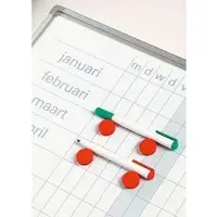 Proregal Horitontal-Jahresplaner Whiteboard Slim inkl. 12 magnetische Tagesstreifen, HxB 90x120cm, 8mm-Platte, inkl Befestigungsmaterial & Stiftablage