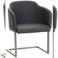 Proregal Besucherstuhl ZARAGOZA HxBxT 84x45x52cm Kunstleder Grau Konferenzstuhl