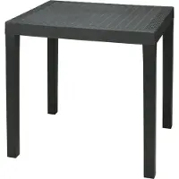 IPAE Progarden Gartentisch Bistrotisch Esstisch Rattan-Optik Balkontisch 78x65x72cm Anthrazit 0511