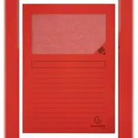 Exacompta 50255E 16x 25er Packung Fenstermappen mit Organisationsdruck aus Karton 120g Forever, für Format DIN A4 - Rot