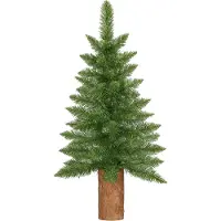 Springos Künstlicher Weihnachtsbaum grüne Tanne mit echtem Stamm 100 cm