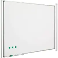 Proregal Magnetisches Whiteboard Slim für intensive Nutzung, HxB 90x120cm, inkl. Befestigungsmaterial & Stiftablage, Emaillierter Stahl, Weiß