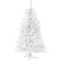 Springos Exklusiver Künstlicher Weihnachtsbaum 150 cm Weiß | Moderner Tannenbaum für stilvolle Weihnachtsdekoration | Christbaum mit stabilem Ständer