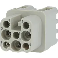 Harting Han 8D Buchseneinsatz (F) Quick-Lock-Anschluss, 8-polig AC 50V / DC 120V, 10A - 1 Stück