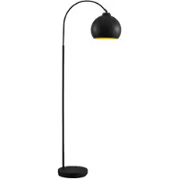 LINDBY Minali Stehleuchte Black/Gold - , Minali, Schwarz, für Wohnzimmer, Metall, Modern