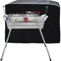 Grillpeter Mangal Ararat Edelstahl 2mm Schaschlikgrill 9er Drehspieß Haube Motor