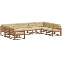 vidaXL Outdoor-Sofagarnitur 9 stk. Natur und Beige