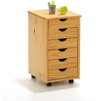 Ebuy24 Nilar Kommode Rollcontainer, 6 Schubladen, natur.
