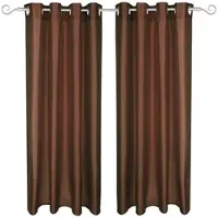Arsvita 2er Pack Gardine Blickdicht Alessia mit Ösen 140x245cm braun
