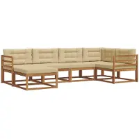vidaXL Outdoor-Sofagarnitur 6 stk. Natur und Beige