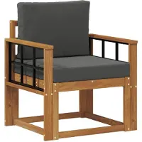 vidaXL Outdoor-Sofa Massives Akazienholz und Polyester Natur