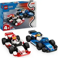 LEGO City F1 Rennwagen Williams Racing und Haas F1, 2 Formel 1 Autos, 2 Fahrer, Bauspielzeug ab 4 Jahren