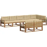 vidaXL Outdoor-Sofagarnitur 8 stk. Natur und Beige