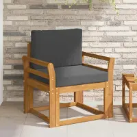 vidaXL Outdoor-Sofa Massives Akazienholz und Polyester Natur - Gartenstühle C1472