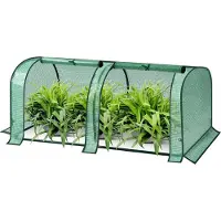 Woltu Foliengewächshaus PE halbtransparent Gewächshaus Tomatengewächshaus 130x60x50 cm 130 g/m², wasserdicht wetterfest Farbe: grün
