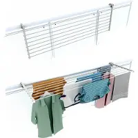 Foxydry Balkon Wäscheständer Beidseitig Klappbar Wetterfest 162 cm Weiß