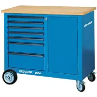 Gedore 1504 0511 S Rollwerkbank mit 7 Schubladen und Schraubstock, 6623050