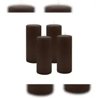 Kopschitz Kerzen 4er Set Stumpenkerzen/Adventskranzkerzen Schokolade Ø 60 x 200 mm
